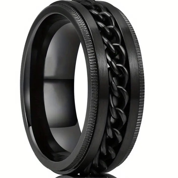 NWT Men's Stainless Steel Chain Spinner Ring - Picture 5 of 9